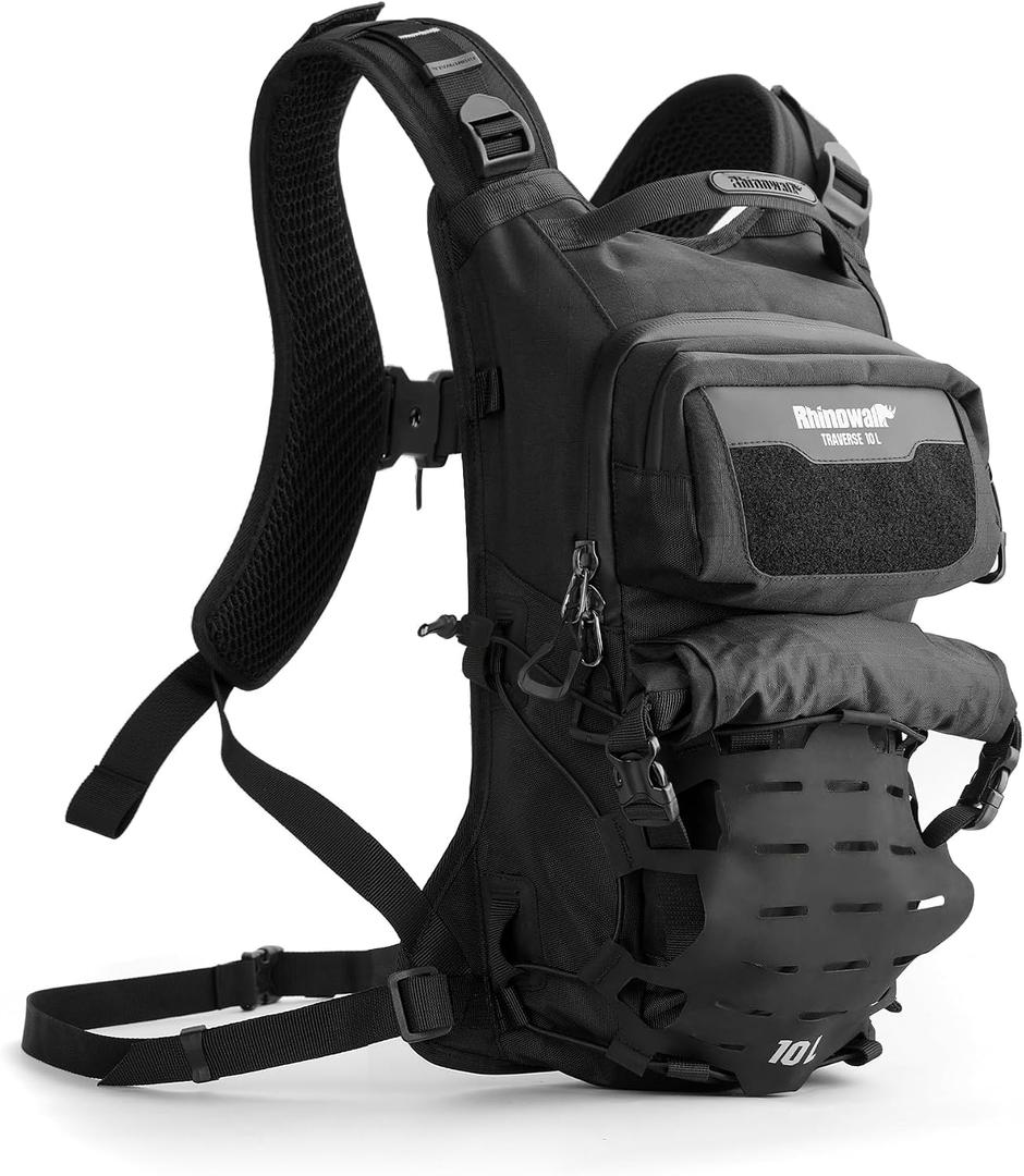 Rhinowalk 10L Motorcycle Riding Backpack with Waterproof Roll-Top Storage