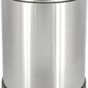 GLAD Small Trash Can, 1.2 Gallon | Round Stainless Steel Garbage Bin with Soft Close Lid & Step Foot Pedal | Metal Waste Basket with Removable Inner Bucket, Stainless