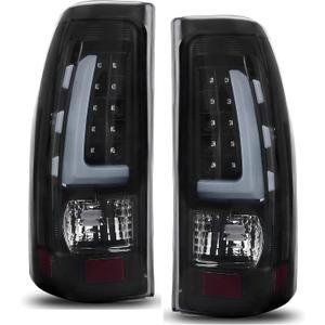 DWVO Tail Light Assembly Compatible with 1999-2006 Chevy Silverado 1500/2500, 01-06 Silverado 1500HD/2500HD/3500, 99-02 GMC Sierra 1500 2500 3500 Tail Lights Replacement LED Tail Lamps (Smoke Lens)