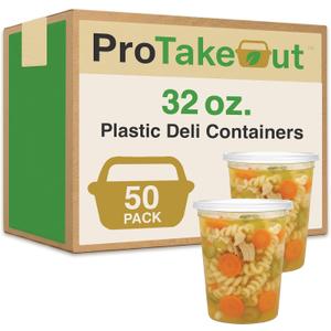 Reusable Plastic BPA-Free Food Storage Deli Container Leak‑Proof, 50
