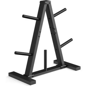 Weight Plate Rack, Weight Tree, Home Gym Storage Stand, Holds 300 lbs (1-inch Black)