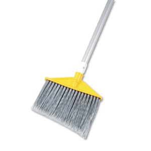 Rubbermaid Commercial 6385GRA Angled Large Brooms, Poly Bristles, 48 7/8" Aluminum Handle, Silver/Gray