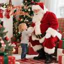 Padded Santa Belly, Santa Costume Suit Unisex Fake Stuffer Belly for Christmas Halloween Cosplay (Red)