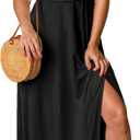 ANRABESS Women Summer Deep V Neck Short Sleeve Dresses Slit Elegant Wedding Guest Formal Cocktail Evening Maxi Long Dress (Medium)