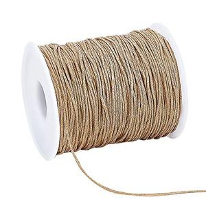 1mm Waxed Cotton Cord Thread Beading String Waxed Craft String for Bracelet Necklace Making Crafting Beading Macrame Vase Decor, Burlywood