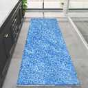 Blue Bathroom Rugs 45.6"x29.9", Extra Soft Absorbent Thick Shaggy Bath Rugs, Non Slip Quick Dry Bath Mat, Machine Washable Bath Rugs for Bathroom, Microfiber Rugs for Shower Bathtubs