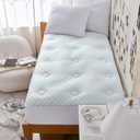 Hansleep Twin Mattress Topper Viscose Derived from Bamboo, Memory Foam Pillow Top Mattress Topper Twin with Deep Pocket, Breathable Mattress Pad for Back Pain Relief, 39" x 75", White