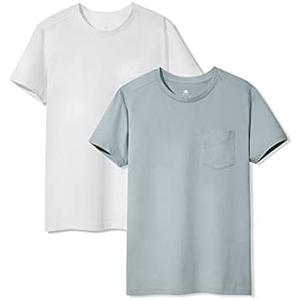 DAVID ARCHY Men's Undershirt with Pocket, Soft Cotton T-Shirt, Moistrue-Wicking Tee, Pack of 2, S