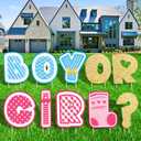 10PC Gender Reveal Party Decorations Baby Shower Yard Sign Boy or Girl Lawn Yard Sign with Stakes for Welcome Home Baby Gender Reveal Ideas Garden Yard Letters Lawn Outdoor Indoor Decor Party Supplies