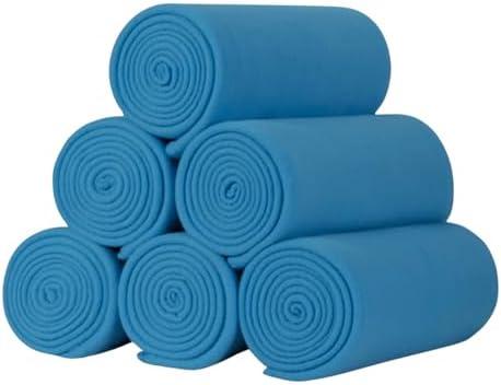 CZFZTXL Fleece Blanket Bulk Pack of 6 Cozy Fleece Throw Blankets 50x60 Warm Soft Lightweight Breathable Pet-Friendly for Decorative Bed Sofa Wedding Gifts Camping (Blue Grey)