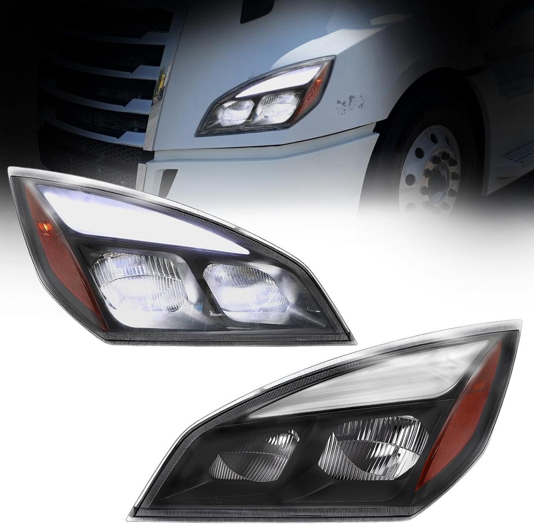 LED Headlights assembly Fit for 2018-2024 Freightliner Cascadia pair