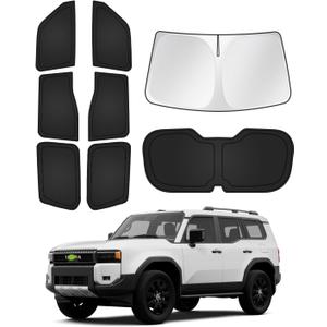 Sunshades for 2024 2025 2026 Toyota Land Cruiser Prado 250 Accessories Windshield Sun Shade Side Rear Window Shade Cover Sun Visor Shield Privacy Protection Keep Vehicle Cool Black 8PCS
