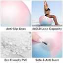 APEXUP Yoga Ball Exercise Ball Anti Slip Heavy Duty for Fitness, Balance & Core Workout, Balance Training, Pregnancy & Physical Therapy, 5 Sizes (S (15"~18") 45cm, Blue Pink)
