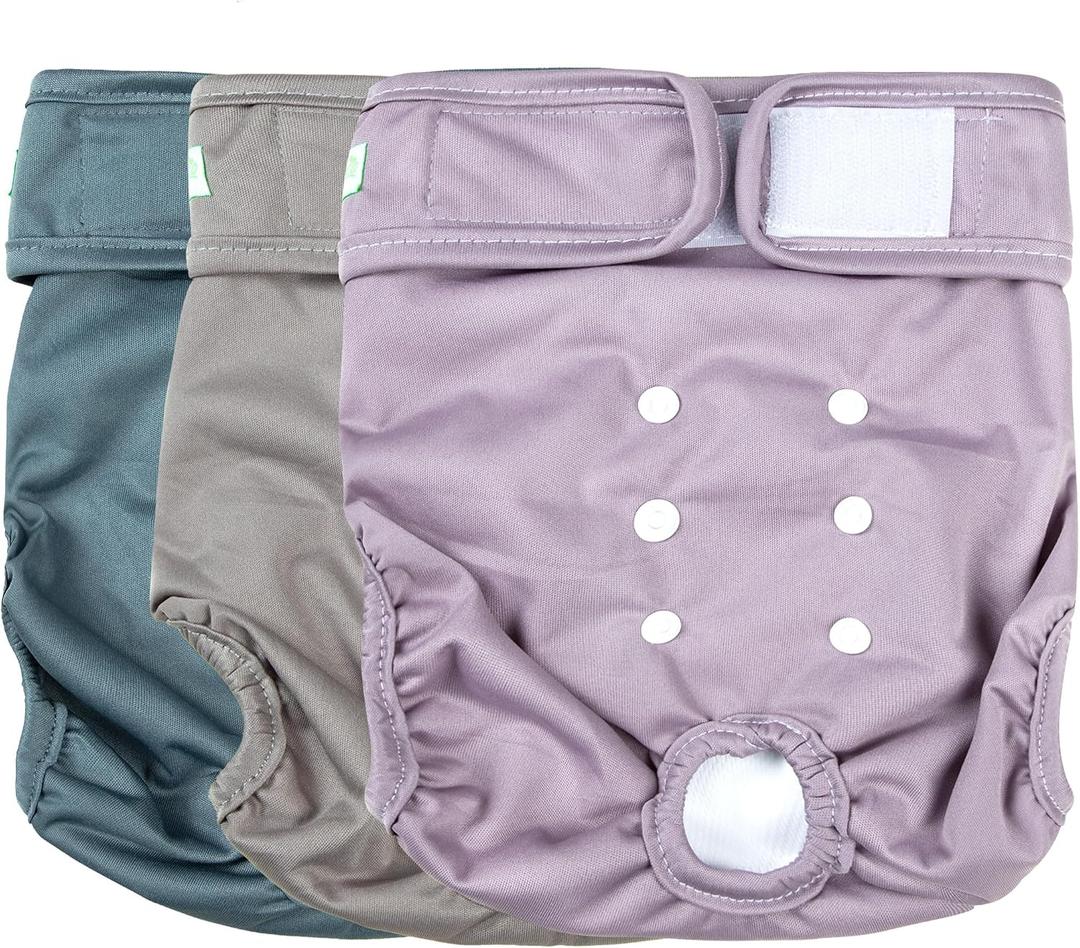 wegreeco Washable Reusable Premium Dog Diapers, Pack of 3, Dog Puppy & Doggy Diapers Female, Dog Period Panties Diapers Female in Heat Large