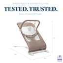 Baby Delight Alpine Deluxe Portable Baby Bouncer | Infant | 0-6 Months | 100% GOTS Certified Organic Cotton Fabric | Organic Mocha