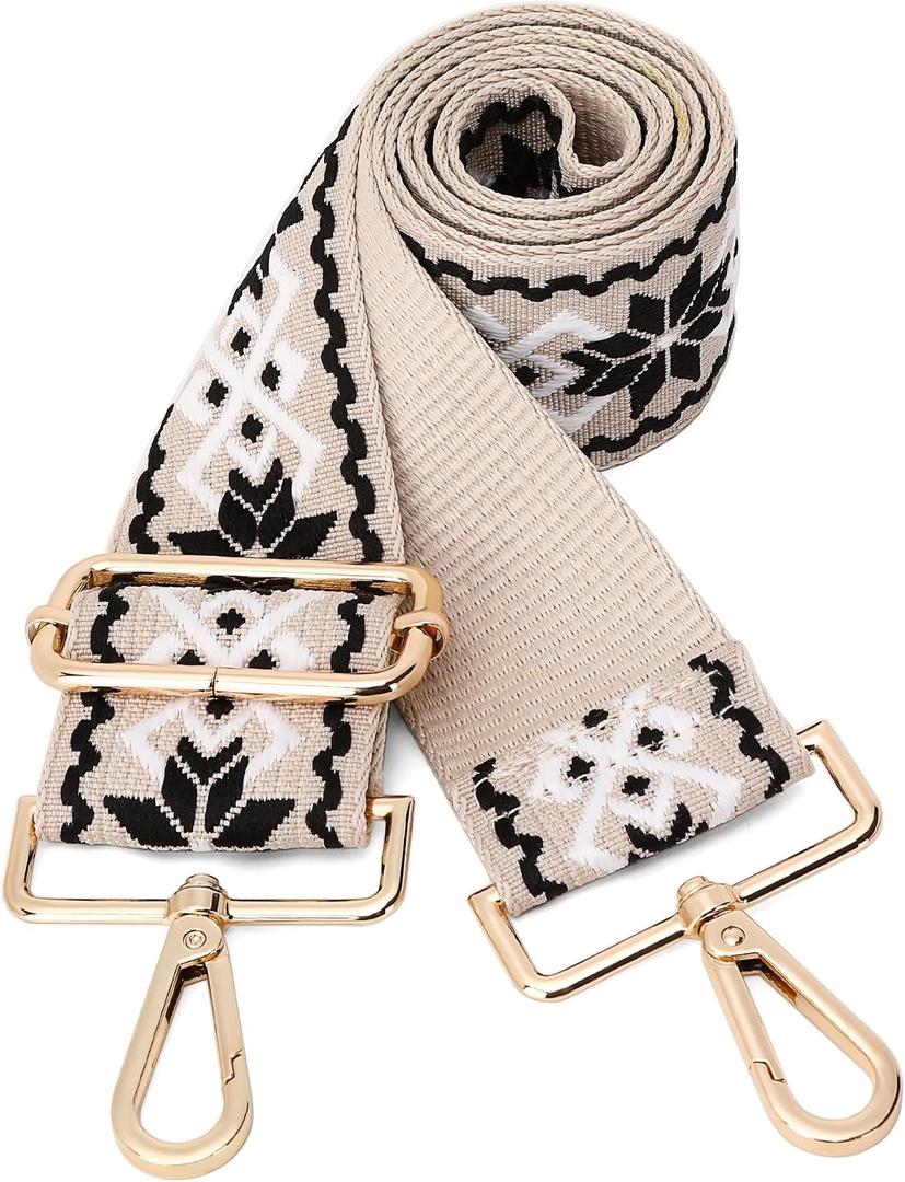 GINJKGO Purse Straps Replacement Crossbody - Adjustable Bag Strap for Purses, Wide Shoulder Strap for Women Guitar Purses