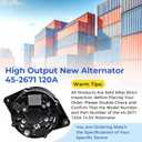 45-2671 Alternator 120A 14.5V, Alternator 45-2671 with Pulley Belt Compatible with Thermo King Tripac APU Reefer Container Cold, Alternative Models:1E78291G00 41-9925 45-2596 845-2681 9513-45