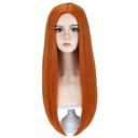 RightOn 22 Inches Orange Wig for Cosplay Long Straight Wigs Orange Straight Wig for Women Daily Party or Cosplay with Hairnet