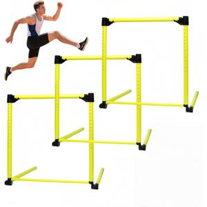 Adjustable Height Hurdles Training Equipment, 3Pcs Practice Hurdles Track and Field for Agility Training, Indoor & Outdoor Detachable Jumping Speed Hurdles for Football, Soccer, Basketball, Dogs
