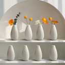 Modern Small Flower Vases 8 Pack - Ceramic, White