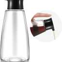 1 Pcs 9.6 oz Cruet Dispenser for Olive Oil Vinegar Soy Sauce Dispenser Bottle Glass Soy Sauce Container Oil Bottle for Kitchen Cooking Barbecue(Black)