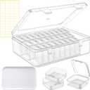 Bead Organizer Box, 62 Pcs Small Beads Organizers, With Classification Tags and Trays, Plastic Bead Organizer Applicable to Jewelry, Diamonds, Clay Beads, Screws, Seeds, Small Parts (Transparent 30 pack)