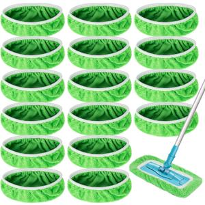 Reusable Dry Sweeping Cloths Microfiber Wet Mop Pads Compatible with Swiffer Sweeper Mop Replacement Sweeping Mopping pad Refills for Hardwood Surface Floor Cleaning (16PCS)