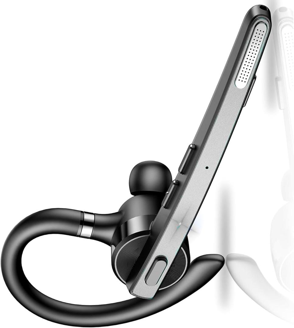 Bluetooth Headset, Wireless Bluetooth 5.3 Earpiece, 90Hrs Wireless Earpiece with Dual Noise Cancelling Mics, Hands Free Headset with APTX HD Audio & Mute Button for Trucker/Office/Business/Gym, IPX7