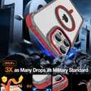 DEERLAMN Strong Magnetic Case for iPhone 14 Pro 6.1-Inch,[Compatible with Magsafe] Clear Slim Shockproof Protective Phone Cover for Women Men-Transparent Red