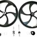 20" Bicycle Wheel Magnesium Rim Set, One-Piece Bike Wheels 5 Spoke Rim