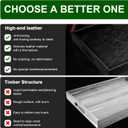 20 * 14 inches Leather Rectangle Serving Tray with Hole Handles,High-End Light Large Service Tray for Ottoman Tray, Tea, Food, Butler - Countertop, Kitchen,Family Dinner, Picnic (Black)