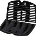 Adviace 7644 7582 Cast Iron Grill Cooking Grates Replacement for Weber Q100, Q120, Q140, Q1000, Q1200, Q1400 Grill Parts Accessories, 50060001, Weber Baby Q Gas Grill, 17 x 12.7 Inches, 2-Pack