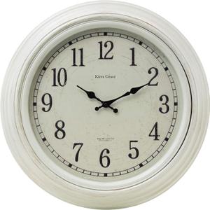 Kiera Grace Large Emmerson Round Wall Clock, 20" x 20", White
