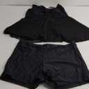 Aqua Eve Women Plus Size Tankini Swimsuit Two Piece Flowy Swimdress Bathing Suits with Shorts (18 Plus, Black Mesh)