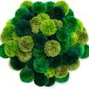 Gemscream 50 Pcs 3 Inch Green Yarn Pom Poms for Crafts Large Fuzzy Pompoms Big Pom Balls for DIY Hats Holiday Party Hanging Ornaments Home Decor