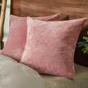 PHF Truly Velvet Euro Sham, 26"x 26",No Insert, 2 Pack Color Gradient Euro Throw Pillow Covers, Ultra Soft Cozy European Pillow Covers for Luxurious Home Decorative, No Shedding, No Pilling, Pink