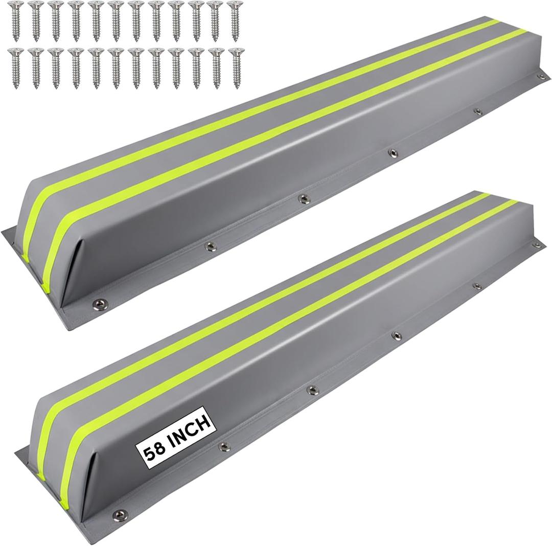Dock Bumpers 36 Inch/48 Inch/58 Inch/72 Inch, Boat Dock Bumpers with Upgrade Reflective Strip and Stainless Steel Screws, Dock Fenders Bumper Guards Marine Grade (Black/White/Gray) -1 Pack 2 Pack