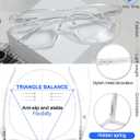 MARE AZZURO Oversized Square Reading Glasses Men Large Readers Big Face 1.00 1.25 1.50 1.75 2.00 2.25 2.50 2.75 3.00 3.50 4.00 5.00 6.00 (Transparent, 5.0)