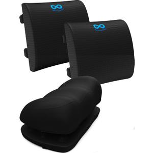 Everlasting Comfort Back Cushion and Office Foot Stool Lumbar Support and Leg Elevation for Work, Gaming, and Home Use