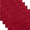 joybest 4 Pack Christmas Cloth Napkins 20 x 20 Inches Elegance Christmas Jacquard Napkins Polyester Fabric Tablecloths for Christmas Decoration, Holiday Dinner & Family Gathering, Red