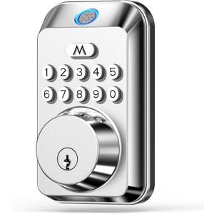 Fingerprint Door Lock - Keyless Entry Door Lock, Electronic Keypad Deadbolt, Smart Locks for Front Door - Auto Locking, Biometric,One-time Codes,Easy to Install (Satin Nickel)