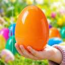 12 Pcs Large Easter Eggs Fillable, 6 Inch Colorful Jumbo Plastic Empty Egg Stand Upright for Easter Eggs Hunt Basket Stuffers Fillers Filling Treats Party Favor Classroom Prizes Supplies (Pure-12Pcs)