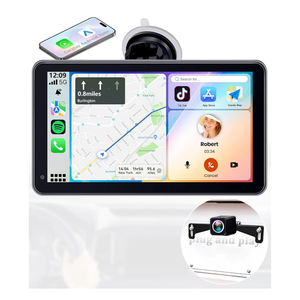 15-Mins Easy Setup Plug-Play Portable Carplay Screen: 7-inch HD 1080P with Backup Camera Supports Both Apple CarPlay & Android Auto - No Dashboard Removal Upgrade for Older Cars