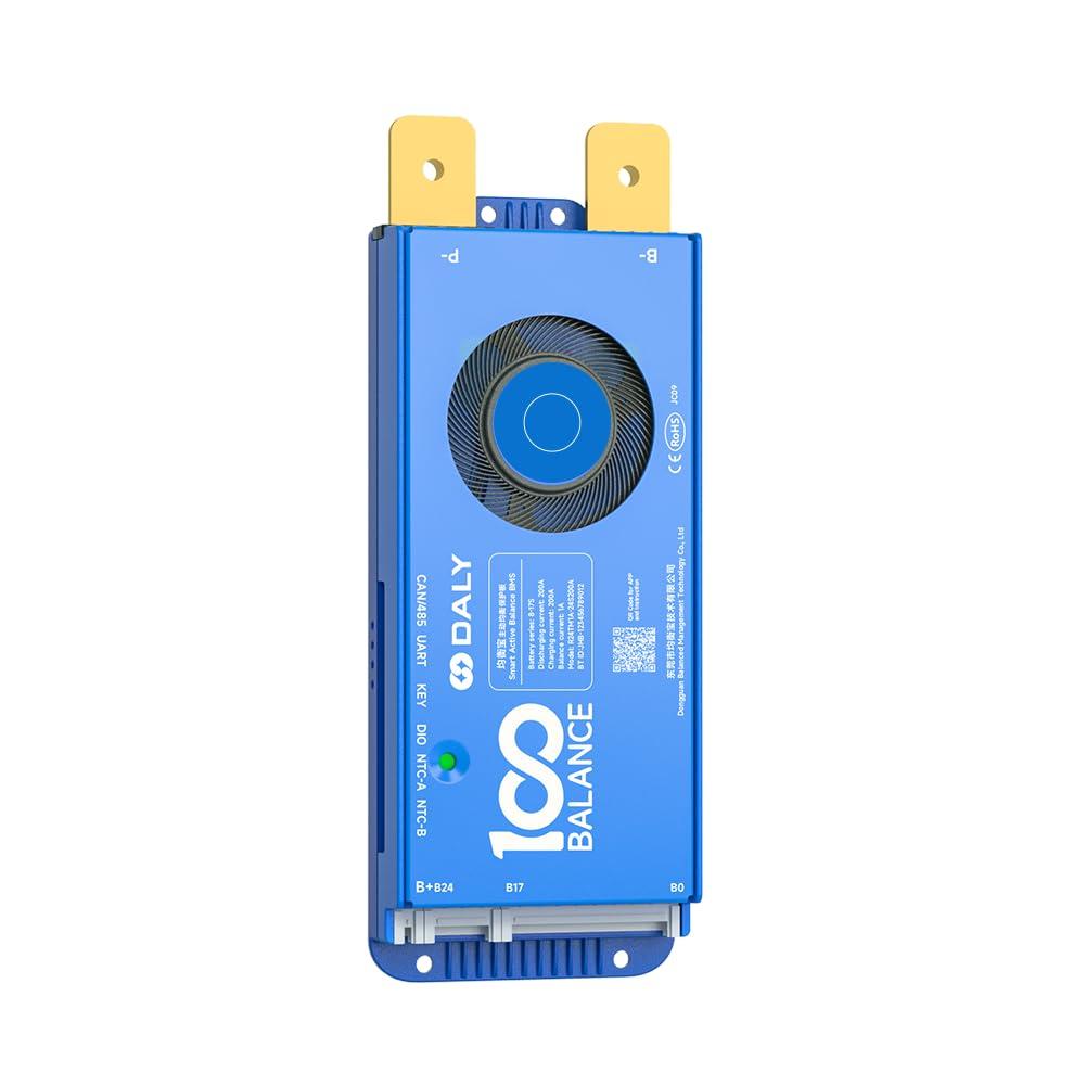 DALY BMS 200A 4S - 8S Built in Bluetooth 1A Active Cell Balancing RS485 CAN for 12V - 24V LiFePO4/Li - ion/LTO Battery Packs Perfect for RV, Portable Power Station, Trolling Motor