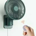 Wall Mounted Oscillating Fan with Remote and Timer,8.5 Inch Small RV Fan with 4 Speeds, 90 Oscillation, 120 Adjustable Tilt, 5.92 feet Wire, Quiet Corner Fans for Bedroom, Indoor Bathroom