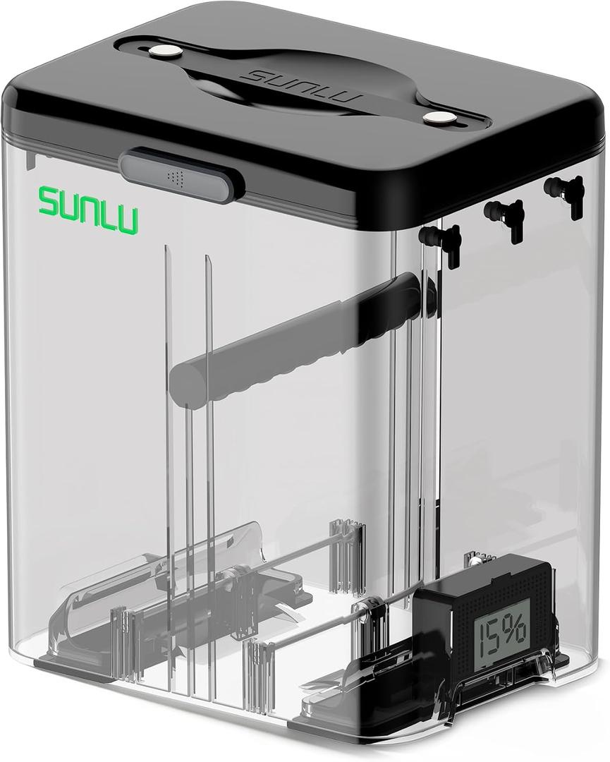 SUNLU Filament Storage Box - 2 Spool Filament Dry Box for 3D Printer Filament Sealing and Protection, SP2 Dryer Box with PTFE Tube, Compatible with PLA, PETG, ABS, TPU, PA Nylon, PVB 1.75mm 2.85mm