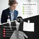 2 x Magnetic Badge Holder with Strong Magnet Back, Pink Strawberry Retractable Badge Reel, ID Card Clip for Nurses, Teachers, Office Professionals
