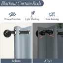 Black 1-inch diameter curtain rod: suitable for windows 144-168"wide, adjustable curtain rod, modern minimalist design, indoor/outdoor use, 32-168" long