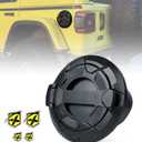 Xprite Gas Tank Cap Cover Compatible with Jeep Wrangler 2018-2026 JL & JLU 2 & 4 Door Unlimited, Off-Road Wheel Pattern Aluminum Fuel Filler Door Cover, Matte Black (Without Key Latch)