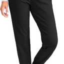 G Gradual Women's Fleece Lined Joggers High Waisted Water Resistant Thermal Hiking Pants Cold Weather Sweatpants with Pockets (Medium, Black)